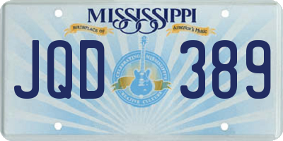 MS license plate JQD389