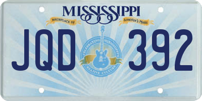 MS license plate JQD392