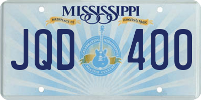 MS license plate JQD400