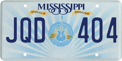 MS license plate JQD404