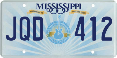 MS license plate JQD412