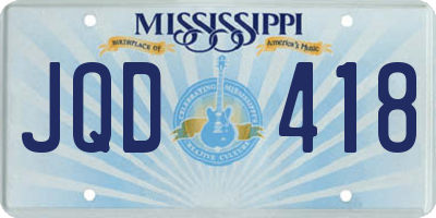 MS license plate JQD418