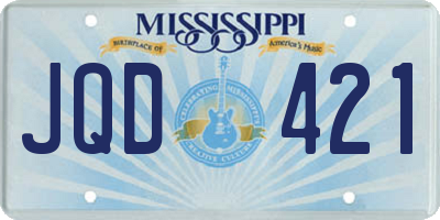 MS license plate JQD421