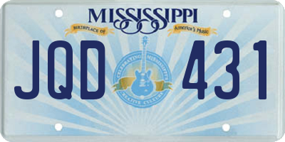 MS license plate JQD431