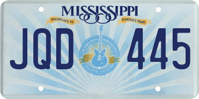 MS license plate JQD445