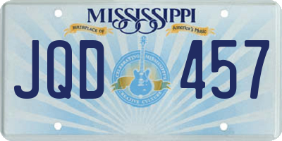 MS license plate JQD457