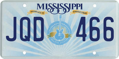 MS license plate JQD466