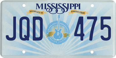 MS license plate JQD475