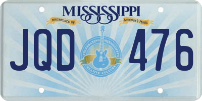 MS license plate JQD476