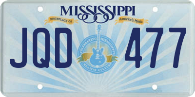 MS license plate JQD477