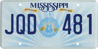 MS license plate JQD481