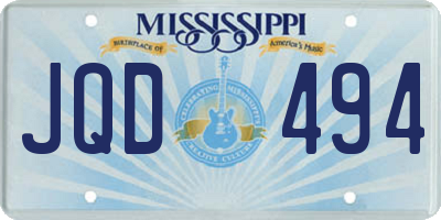 MS license plate JQD494