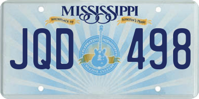MS license plate JQD498