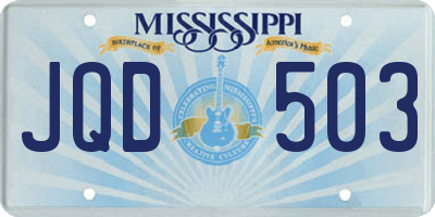 MS license plate JQD503