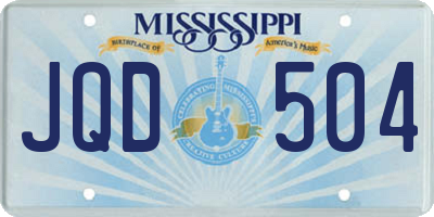 MS license plate JQD504