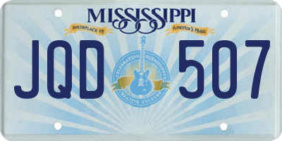 MS license plate JQD507
