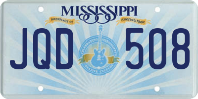 MS license plate JQD508
