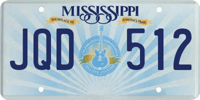 MS license plate JQD512