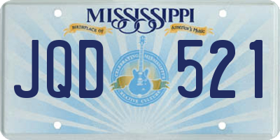 MS license plate JQD521