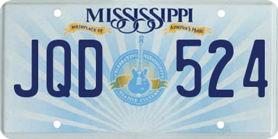 MS license plate JQD524