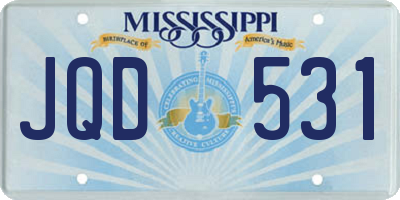 MS license plate JQD531