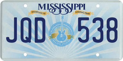 MS license plate JQD538