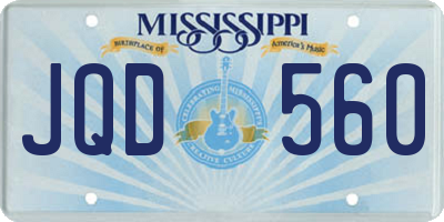MS license plate JQD560