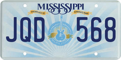 MS license plate JQD568