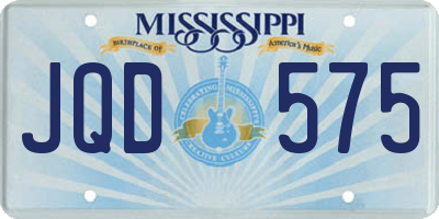 MS license plate JQD575