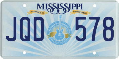 MS license plate JQD578