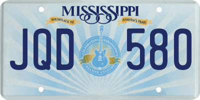 MS license plate JQD580