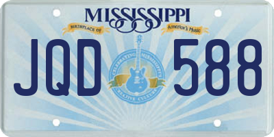 MS license plate JQD588