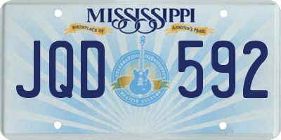 MS license plate JQD592