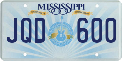 MS license plate JQD600