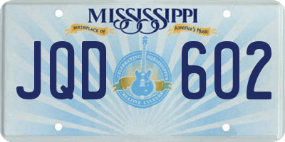 MS license plate JQD602