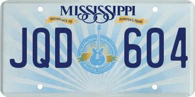 MS license plate JQD604