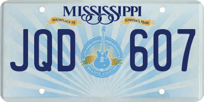 MS license plate JQD607
