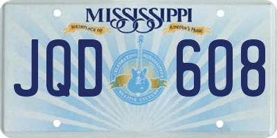 MS license plate JQD608