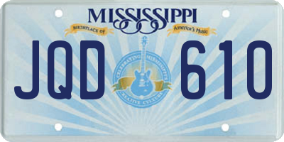MS license plate JQD610