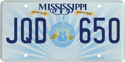 MS license plate JQD650