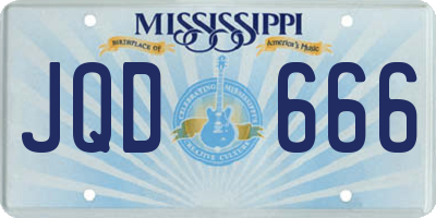 MS license plate JQD666