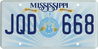 MS license plate JQD668