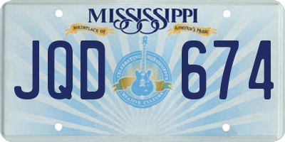MS license plate JQD674