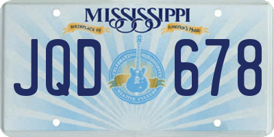 MS license plate JQD678