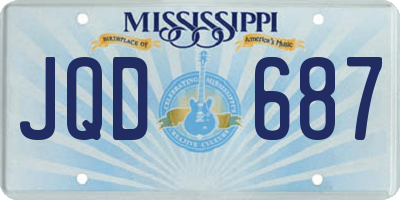 MS license plate JQD687