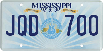 MS license plate JQD700