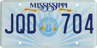 MS license plate JQD704