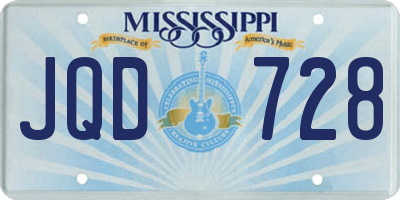 MS license plate JQD728