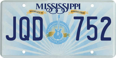 MS license plate JQD752