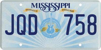 MS license plate JQD758